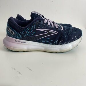 Brooks Glycerin GTS 20 Womens Size 10 Blue Pink Athletic Running Shoes Sneakers